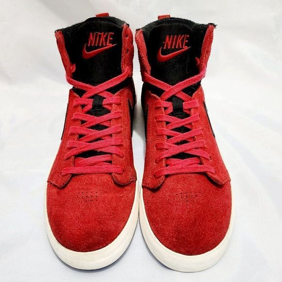Nike Hally Hoop Retro Sneakers Red Suede , Black 535656-600 Women's Size 9 - Picture 2 of 9
